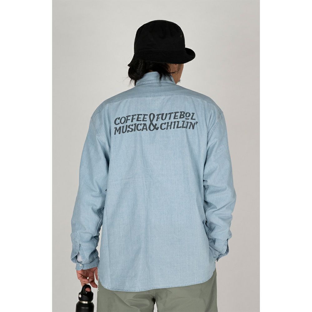 COFFEE&MUSIC CHAMBRAY SHIRT | LUZeSOMBRA ONLINE STORE