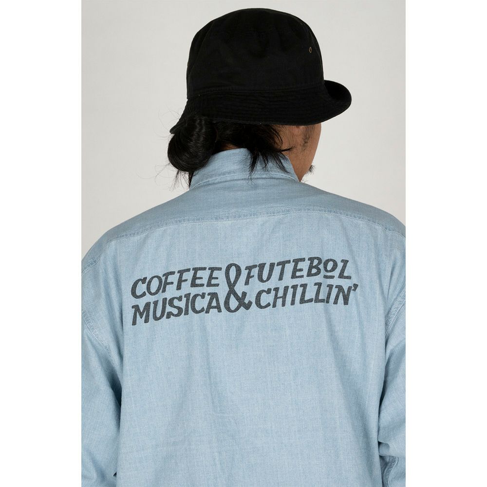 COFFEE&MUSIC CHAMBRAY SHIRT | LUZeSOMBRA ONLINE STORE