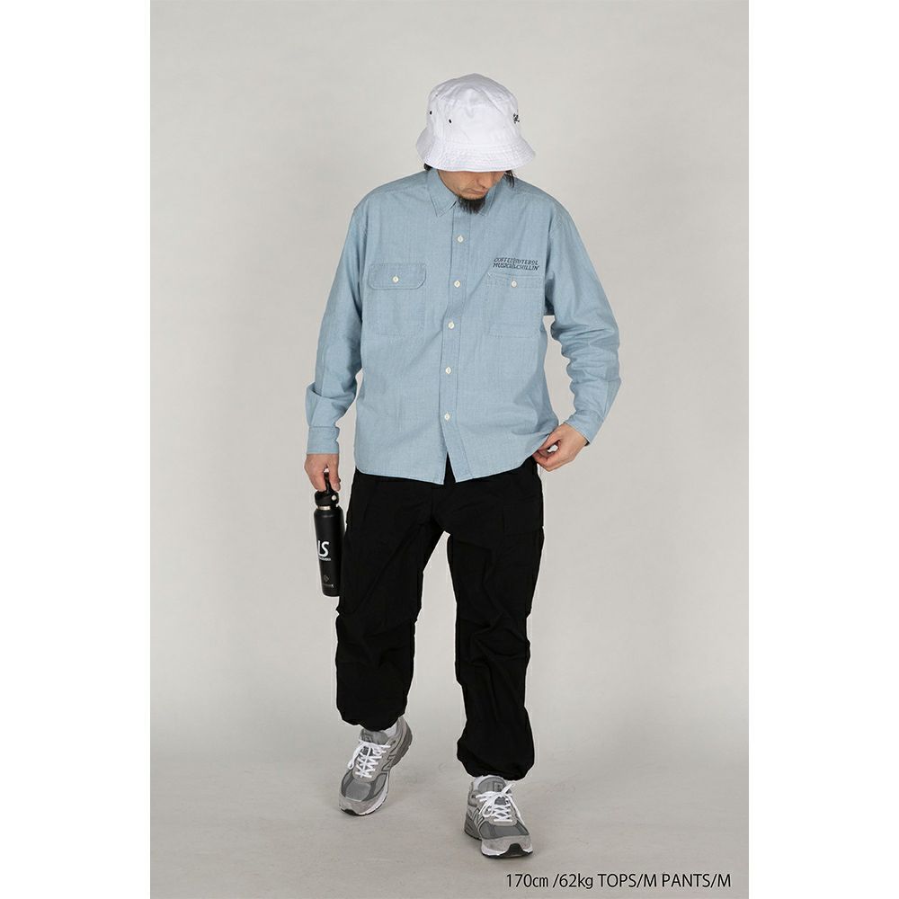 COFFEE&MUSIC CHAMBRAY SHIRT | LUZeSOMBRA ONLINE STORE